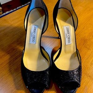 Iconic JIMMY CHOO black evening pumps